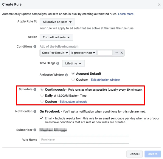 How to use Facebook automated rules