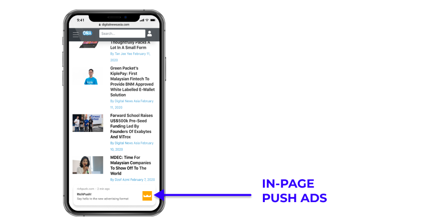 In-Page Push