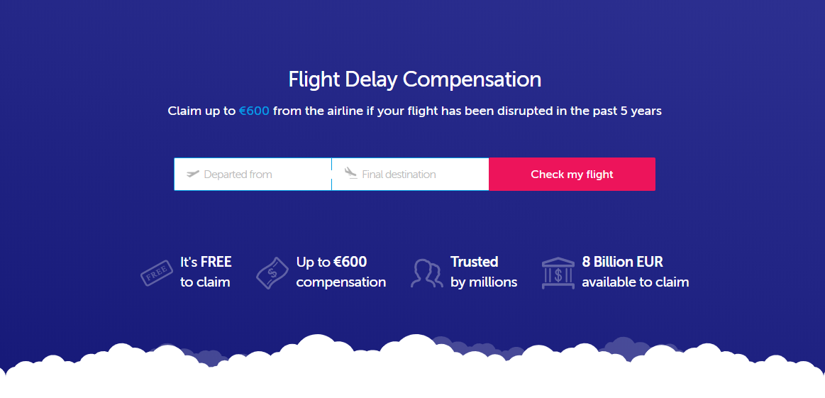 Check your flight. Example claim compensation for Flight delays.