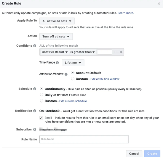 How to use Facebook automated rules