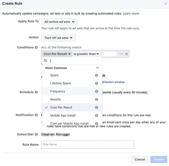How to use Facebook automated rules